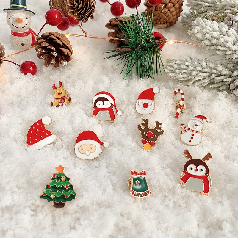Trâm Cài Áo Chủ Đề Giáng Sinh Thời Trang Dễ Thương Hình Ông Già Noel Tuần Lộc Nhật Bản Và Hàn Quốc Cá Tính Trang Trí Túi Xách