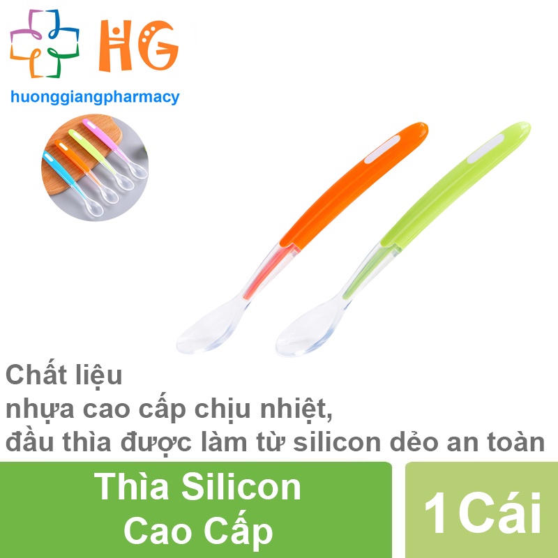 Thìa ăn dặm silicon cao cấp mền dẻo bảo vệ nướu cho bé an toàn