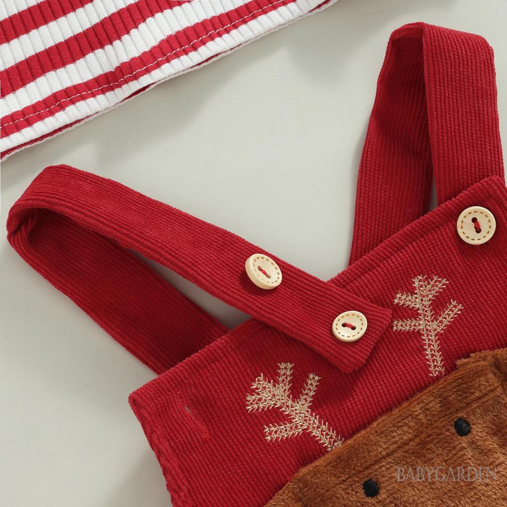 Bộ Áo Liền Quần Tay Dài In Họa Tiết Tuần Lộc Thời Trang Mùa Thu Xinh Xắn Cho Bé Từ 0-24 Tháng Tuổi