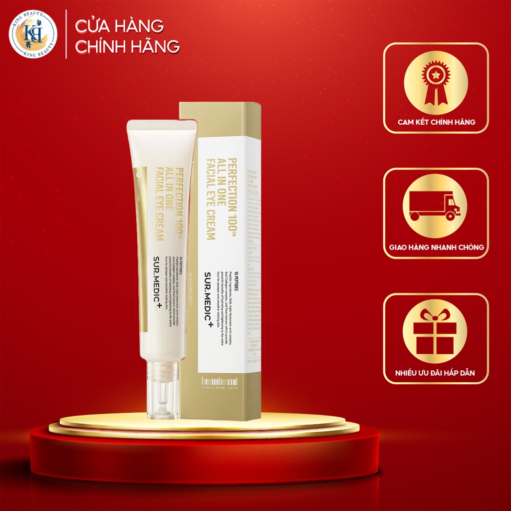 Kem giảm thâm mắt, ngăn ngừa lão hóa Sur.Medic+ Perfection 100tm All In One Facial Eye Cream 35ml