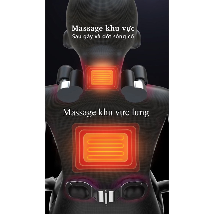 Bộ gối đệm sưởi ấm + massage giảm đau  vai cổ, cột sống lưng, 6 chế độ dành cho ô tô, văn phòng | BigBuy360 - bigbuy360.vn