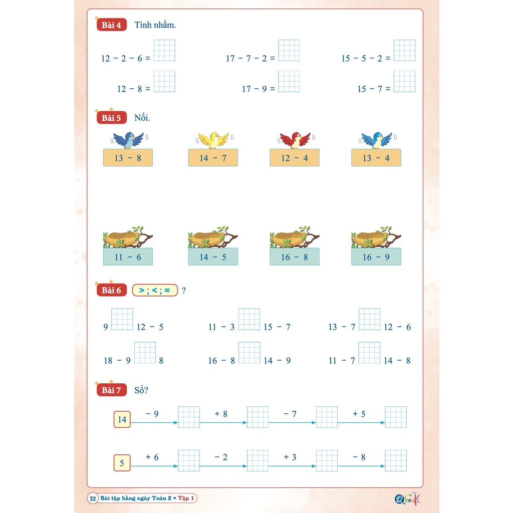 SÁCH -  - Combo 2 quyển bài tập hằng ngày toán và tiếng việt 2 tập 1