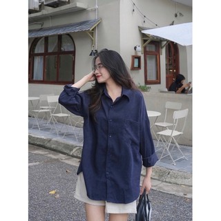 Áo sơ mi nhung tăm form oversize the.sweaterweather TSW