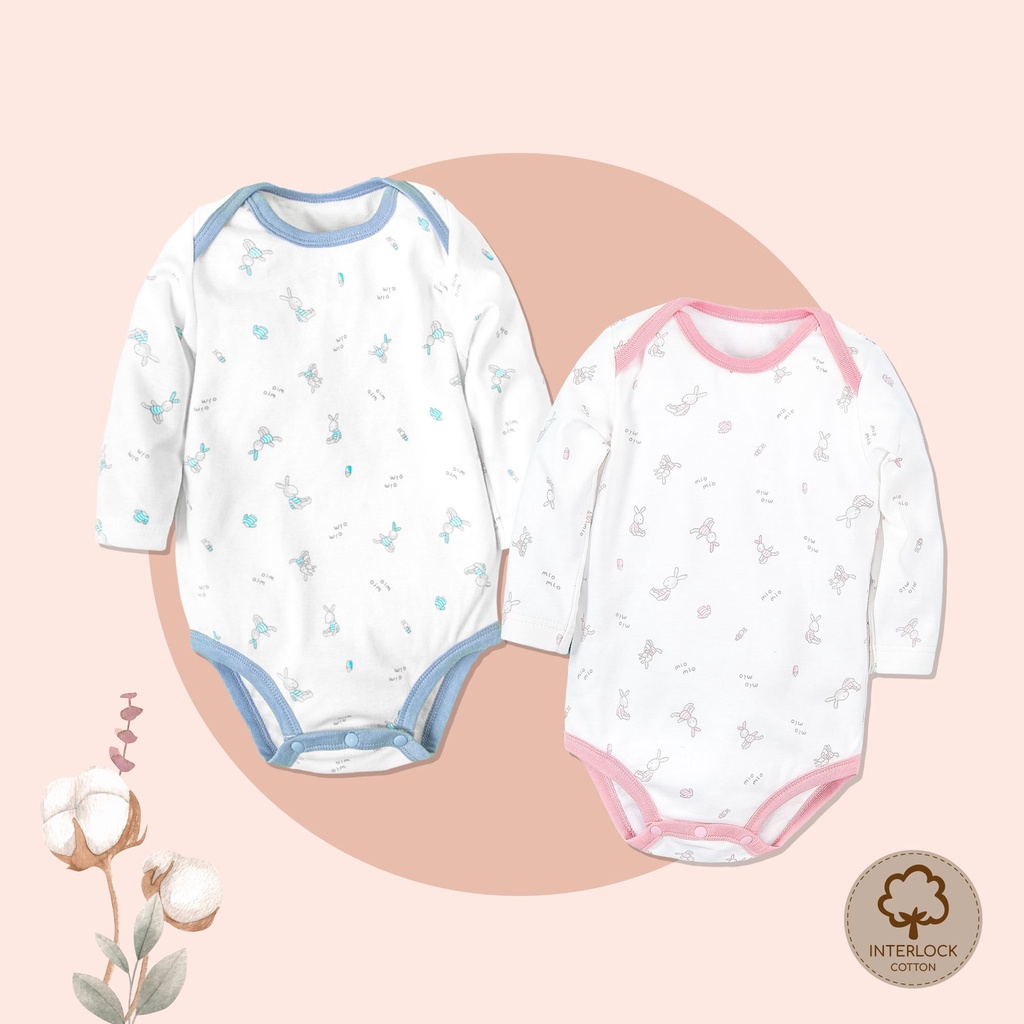 Bodysuit Thu Đông MIOMIO, Họa Tiết: Thỏ, Sọc, Mèo, Mèo Mây Cho Bé Trai Bé Gái (Từ 3-12 tháng), Vải Interlock Cotton