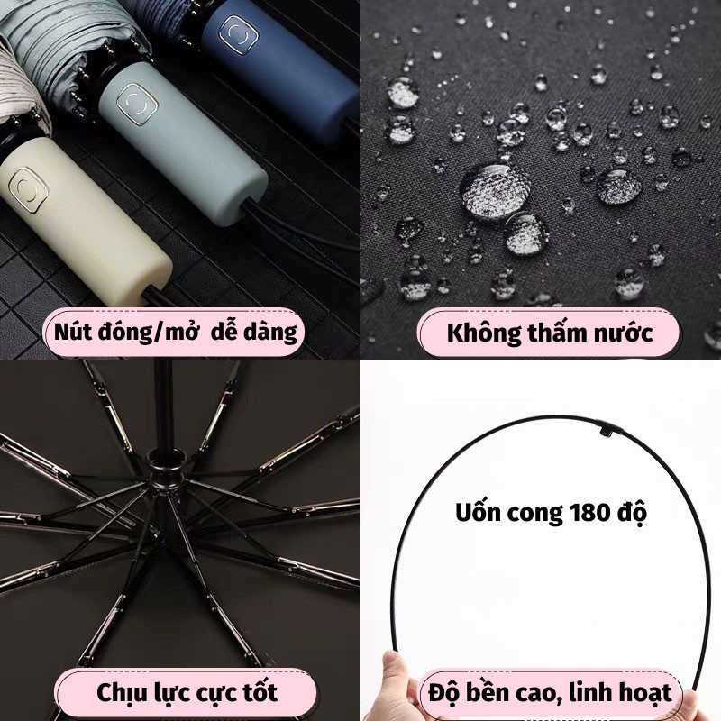 [❌GIÁ SỈ❌] Ô che mưa nắng gấp gọn phủ lớp chống tia UV cao cấp, dù cầm tay 2 lớp dày dặn chống thấm mau khô 88321
