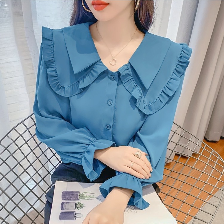 Long Sleeve Shirt Women Plus Size Loose Red Blouse Korean Style New Fashion Simple Ladies Tops