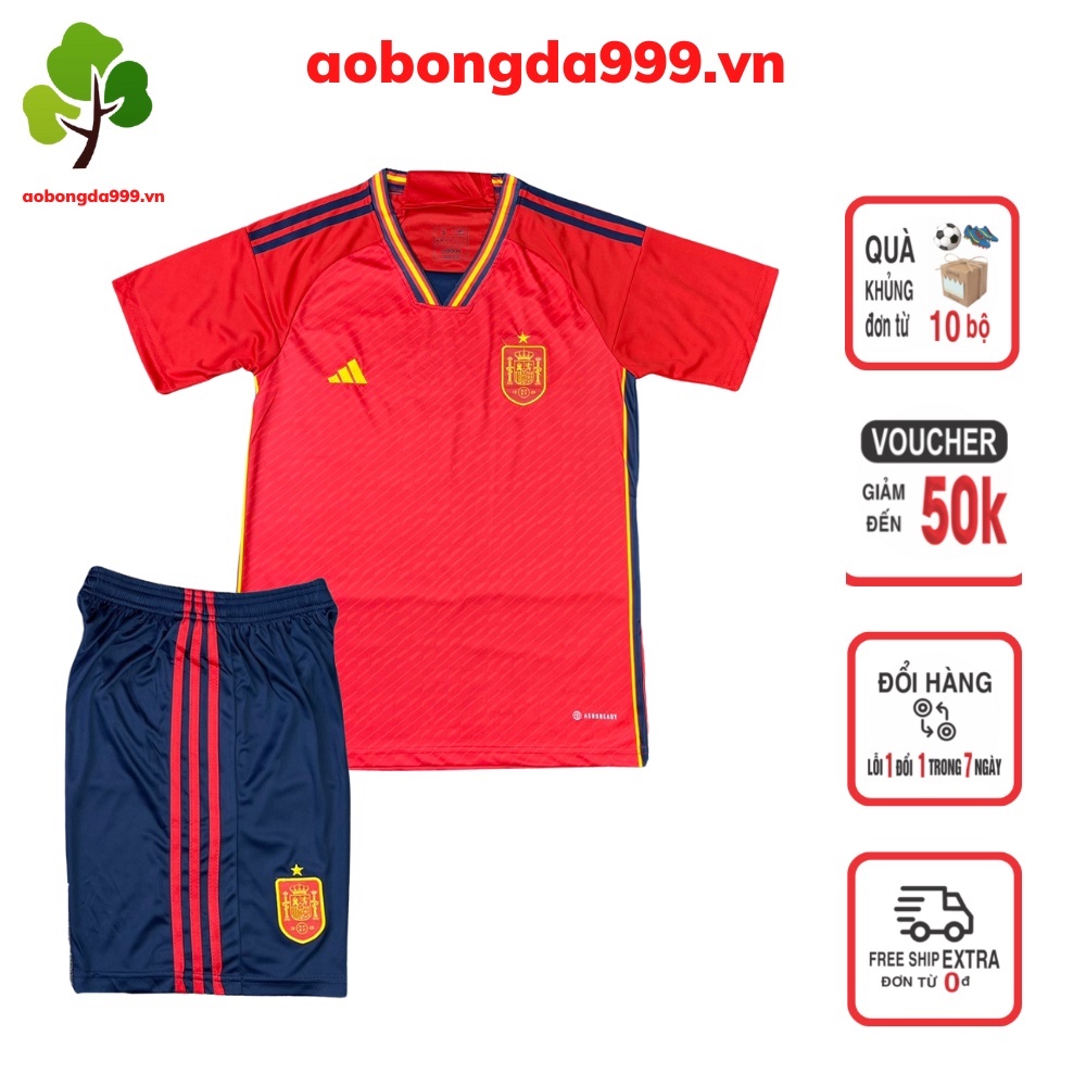 Áo đá bóng đá banh đội tuyển Tây Ban Nha vải chuẩn thi đấu - aobongda999.vn