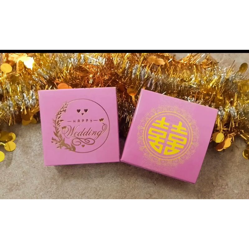 50-100 Vỏ hộp giấy wedding và hỷ nhũ đựng bánh cốm, bánh phu thê