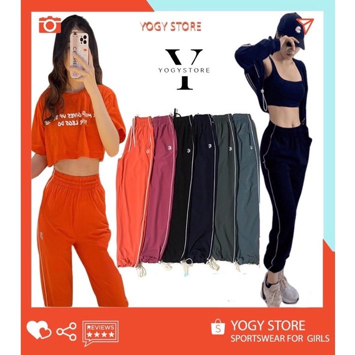Quần Jogger Nữ Dài ❤️ Quần Ống Rộng Bigsize - Jogger Thể Thao ❤️ Phong Cách Ulzzang Bo Gấu Chất Thun Xi Dù Cao Cấp Thoán