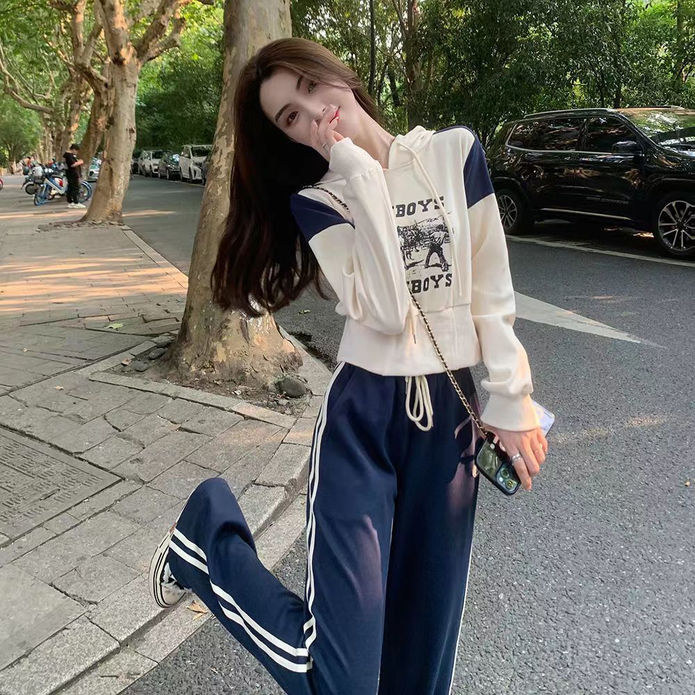 Jiashucheng Bộ Đồ Thể Thao Phong Cách Preppy Nhỏ Nhắn Phong Cách Phương Tây Cho Nữ