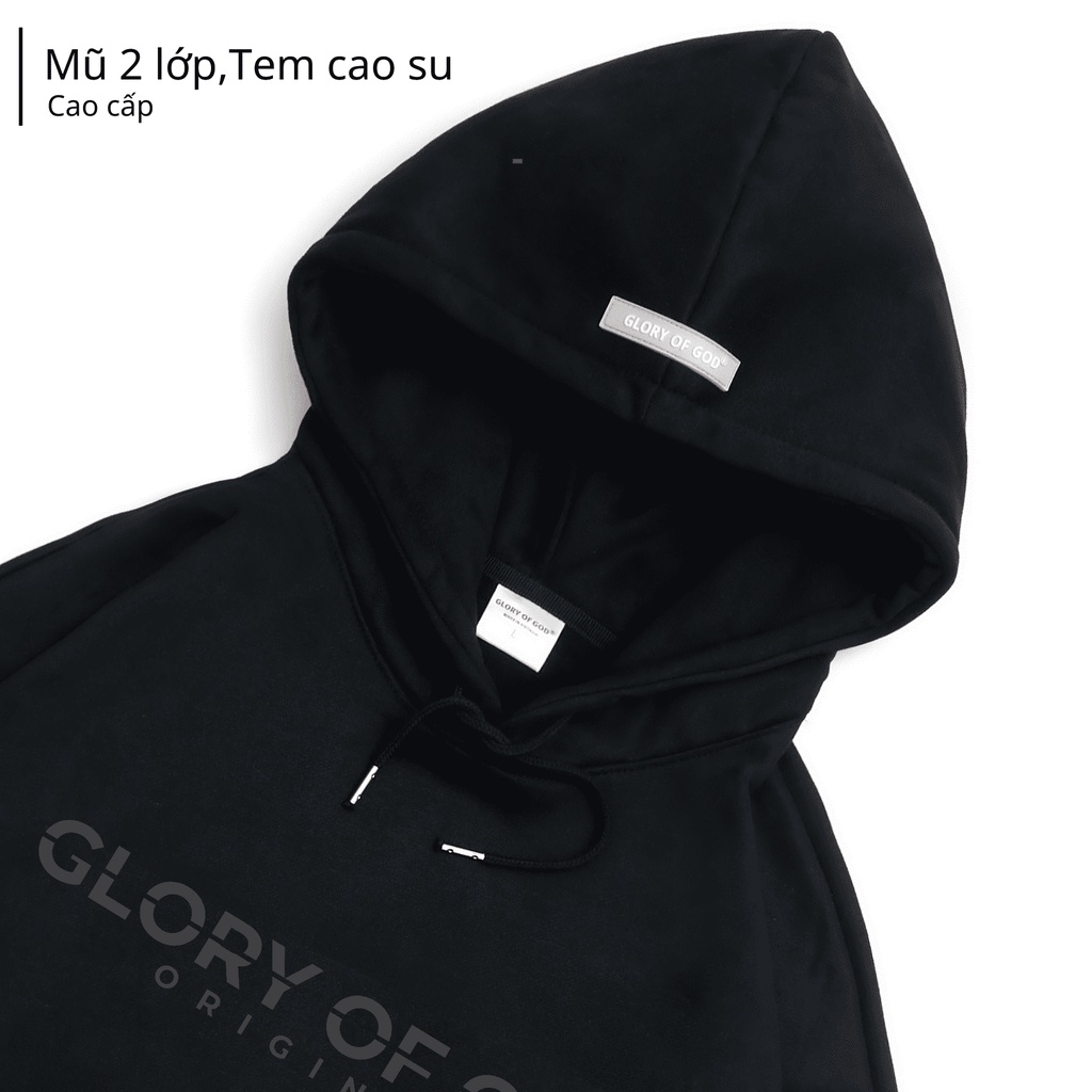 [Mã BMLT30 giảm đến 30K đơn 299K] Áo Hoodie Unisex Form Rộng Local Brand GLORY of GOD Shine In Night - Black Version | BigBuy360 - bigbuy360.vn