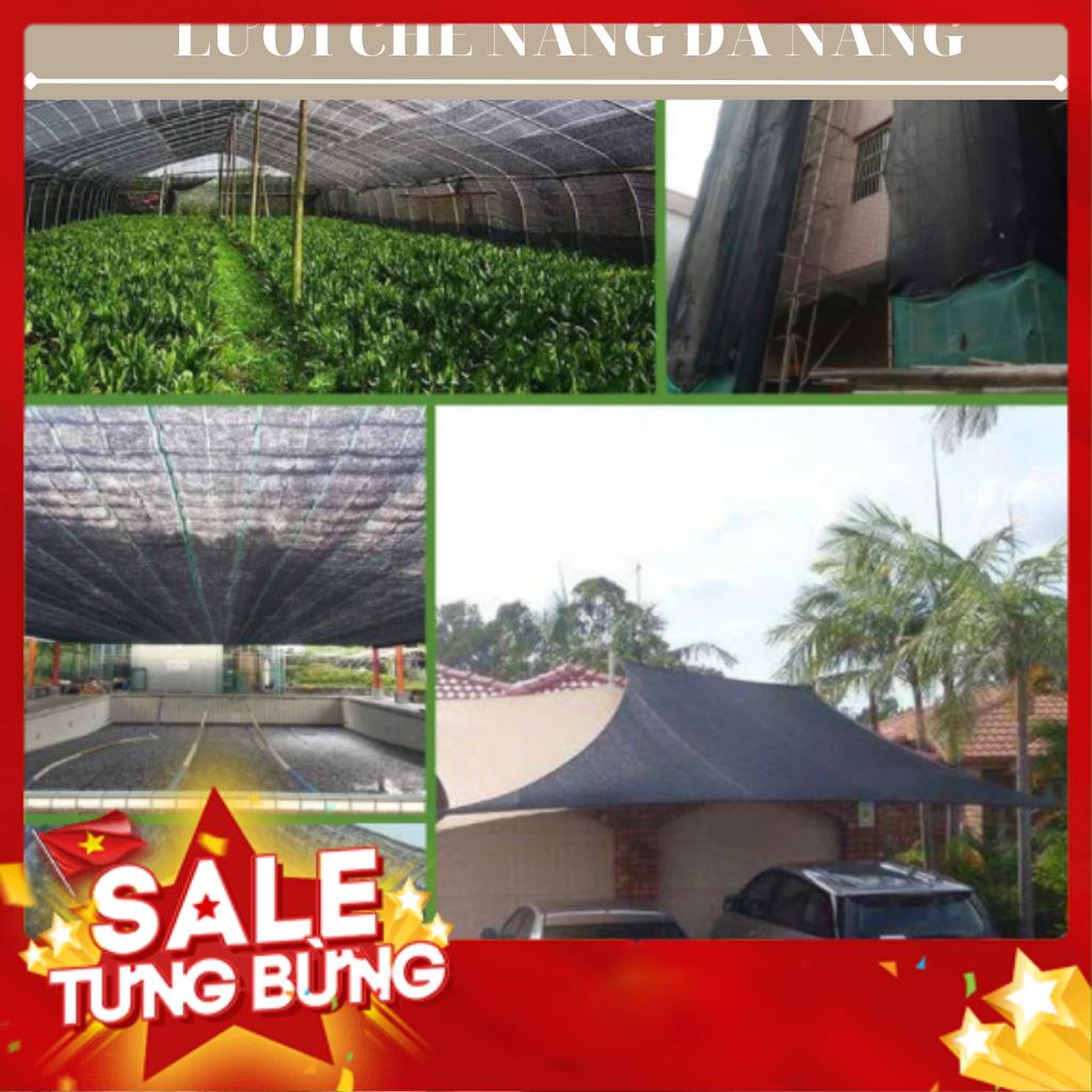 Lưới Che Nắng Nam Việt - Giá Bán Trên 1 Mét Vuông - Màu Đen - May Viền Đóng Khoen Sẵn