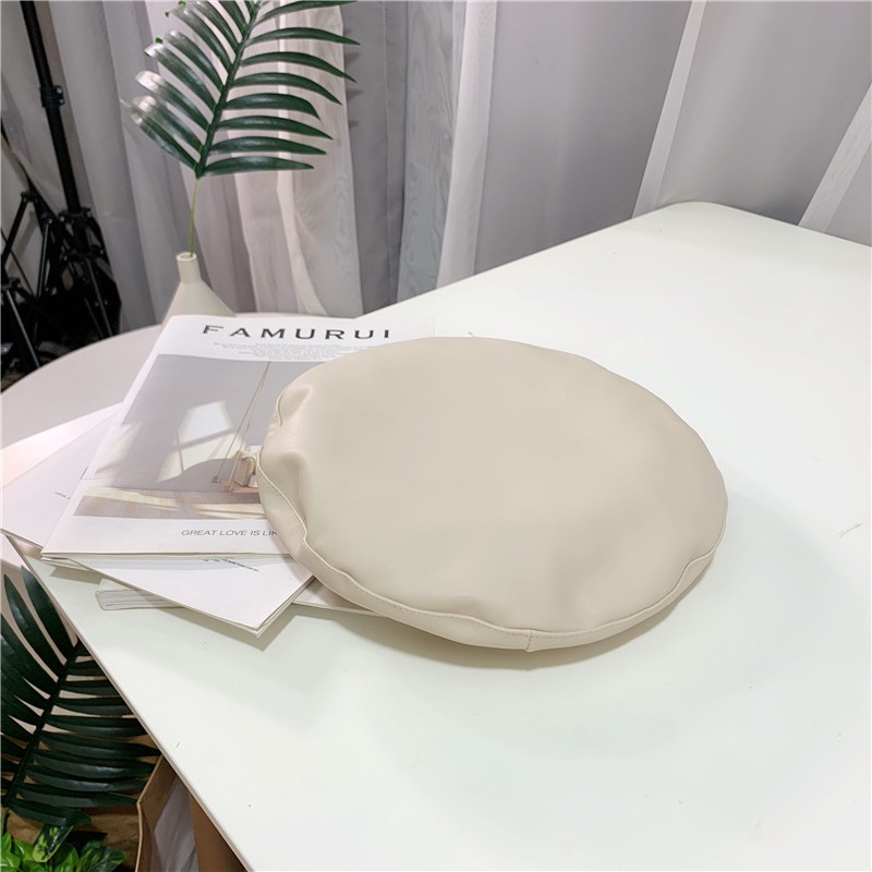 [Hot] Mũ Beret Da Màu Trơn Phong Cách Vintage Pháp Thời Trang Cho Nữ