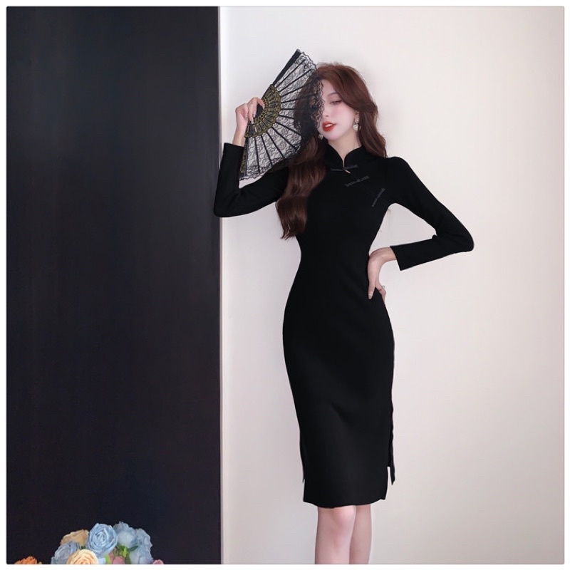 Sườn Xám Thun Dài Thanh Lịch 40-70Kg