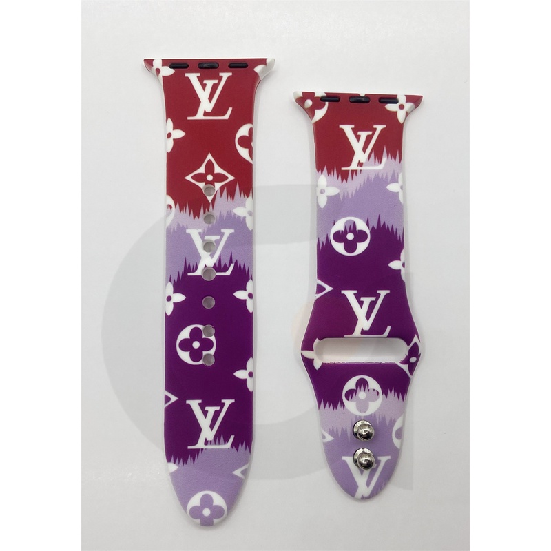 Dây Đeo Bằng Silicone LV Cho Đồng Hồ Thông Minh iWatch7 / 6 / 5 / 4 / 3 / 2 / 1 / SE Generation 38 / 40 / 41 / 42 / 44 / 45