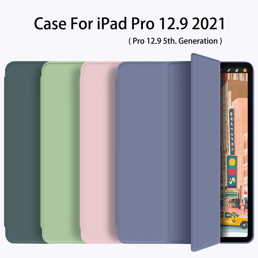 Ốp Máy Tính Bảng Cho iPad M1 Pro 12.9 2021 Pro 5th Ốp Máy Tính Bảng Gập Ba Có Giá Đỡ Thông Minh Cho 