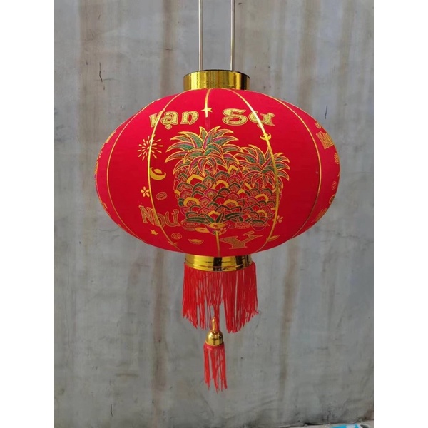 Đèn Lồng, Lồng đèn, Cầu treo Tết vải Nhung loại 1 size 60cm,80cm,100cm