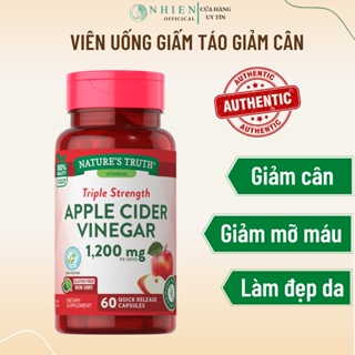 Viên uống giấm táo giảm cân, giảm mỡ toàn thân Nature s Truth Apple Cider