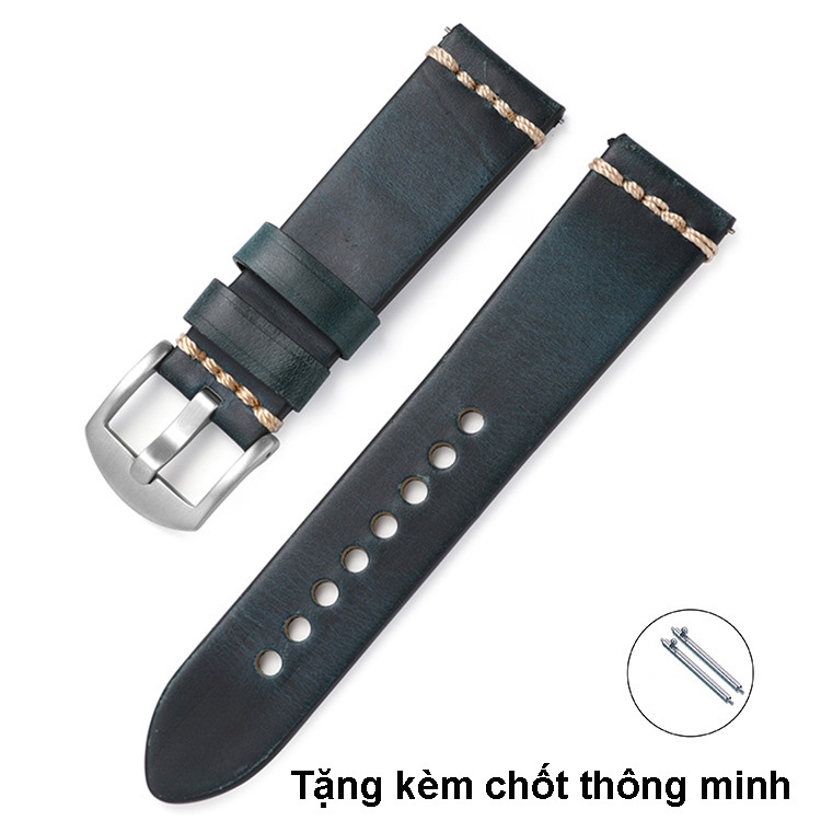 Dây đồng hồ DA BÒ SÁP RETRO cao cấp BO-39 thay thế cho đồng hồ SamSung Huawei tặng CHỐT THÔNG MINH