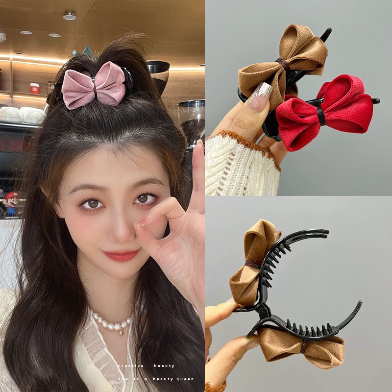 Kẹp Tóc Nơ Bằng Nhung Xinh Xắn Dành Cho Nữ