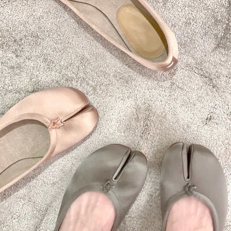 Giày Múa Ba Lê Hở Ngón Đế Phẳng Mềm Bằng Satin Cho Nữ