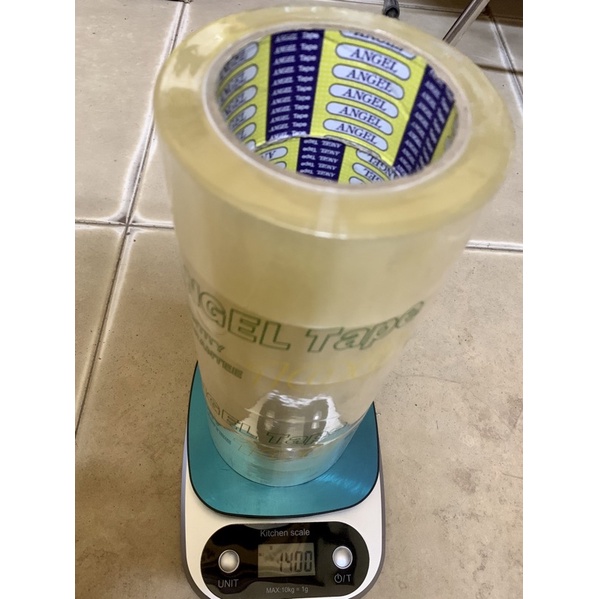 Cây 6 cuộn băng keo 5f-100yard đủ Angel Tape lõi xanh dương 1.4kg