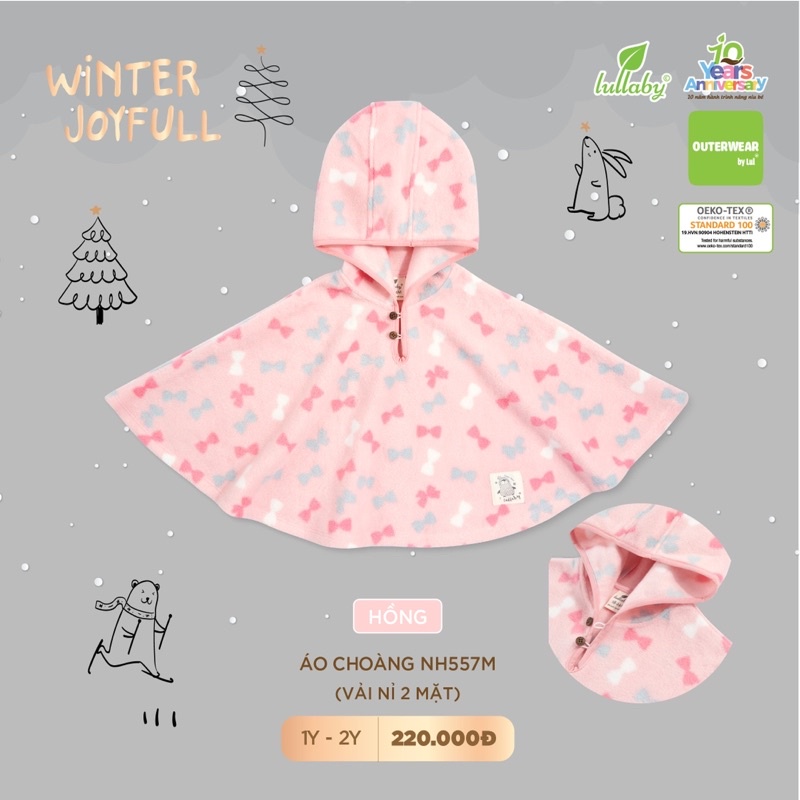 {Nhùn nhùn}Áo choàng nỉ Lullaby size 1y-2y