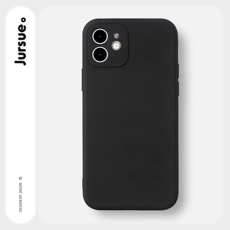 Ốp lưng JURSUE mềm chống bẩn chống sốc viền vuông đen Cho iPhone 15 14 13 12 11 Pro Max SE 2020 X XR XS 8 7 ip 6S 6 Plus YCS14