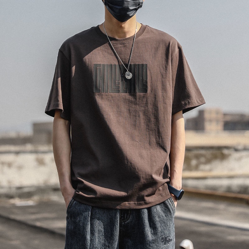 Áo Thun Tay Ngắn Dáng Rộng Vải Cotton In Họa Tiết Kiểu Retro Nhật Bản Cá Tính Cho Nam