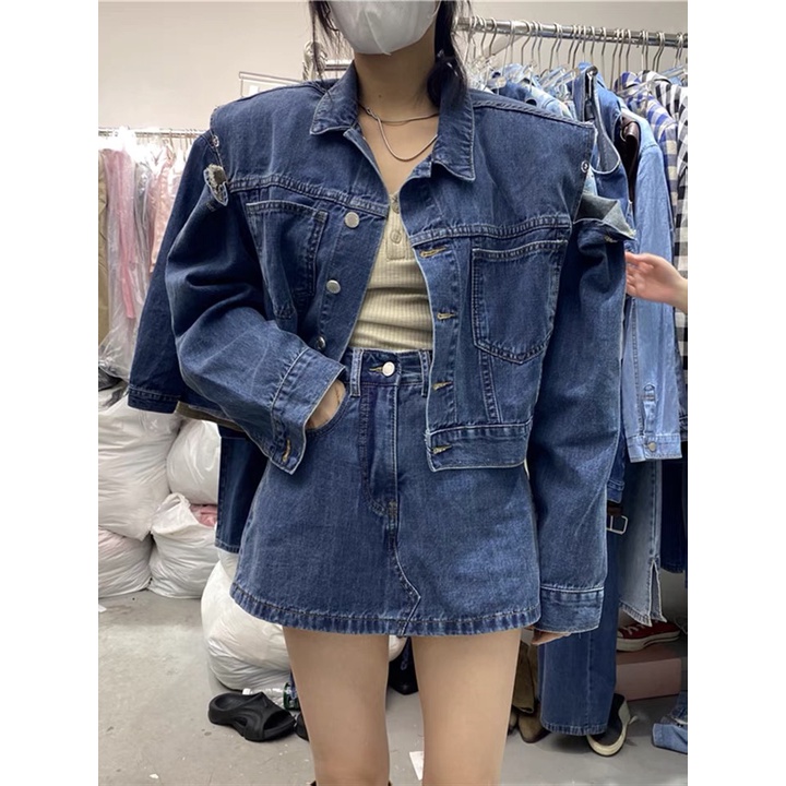 Áo Khoác Jean Cut Vai LSEOUL K0336 Cá Tính Năng Động