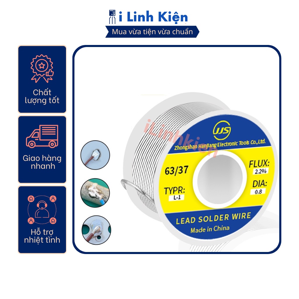 Thiếc hàn nhựa thông sn63 0.8mm 50G chất lượng tốt.
