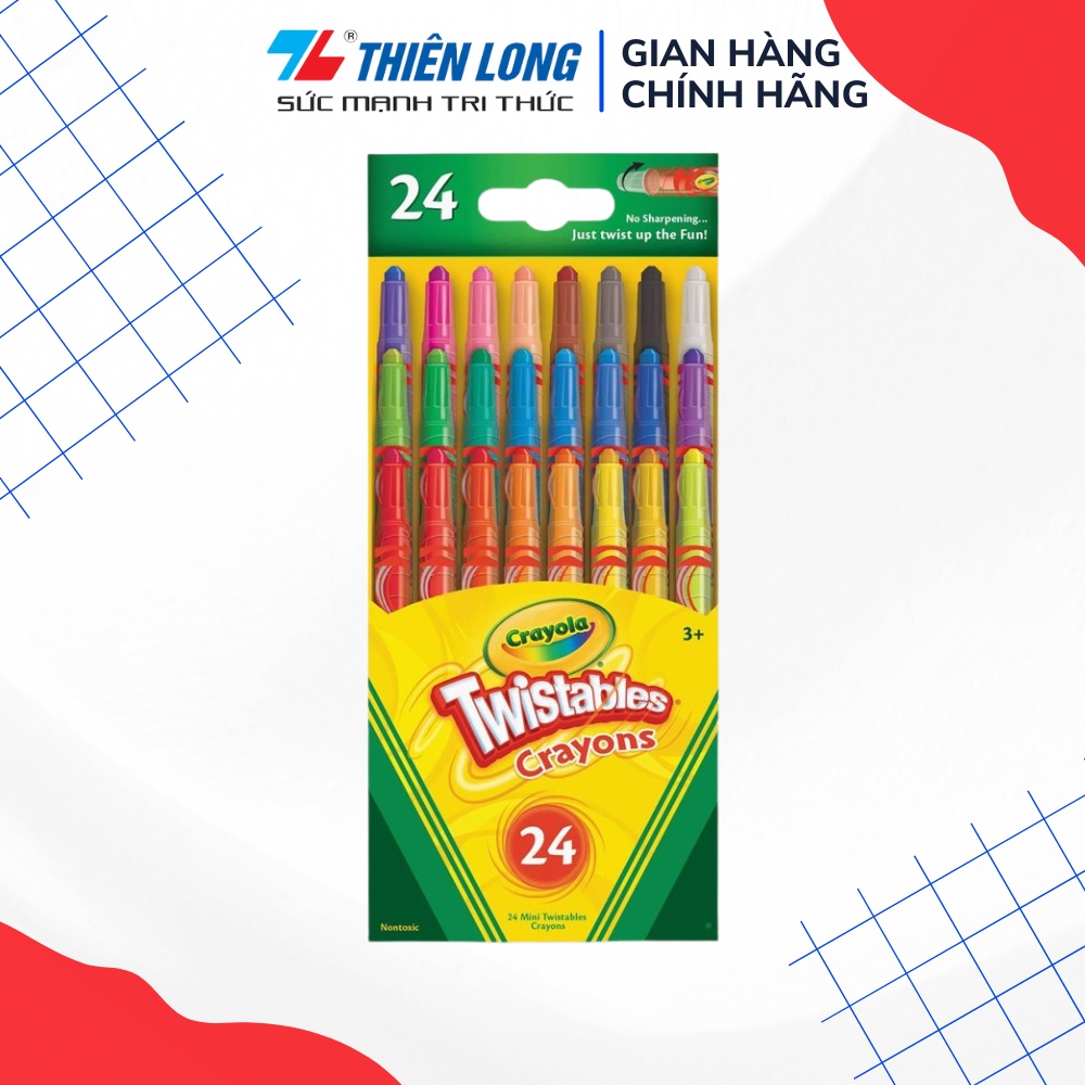 Hộp Bút Sáp Vặn Mini 24 Màu - Crayola 529724 chính hãng