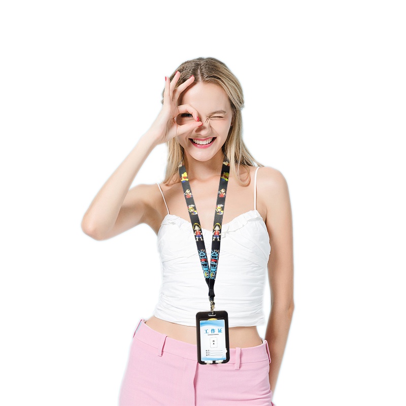 Bao Đựng Thẻ ID + Dây Đeo Cổ Họa Tiết Hoạt Hình One Piece Cho Điện Thoại