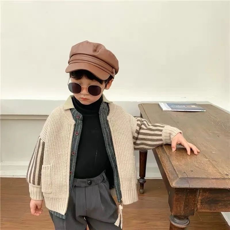 Áo Khoác Cardigan Dệt Kim Thời Trang Xuân Thu Cho Bé Trai