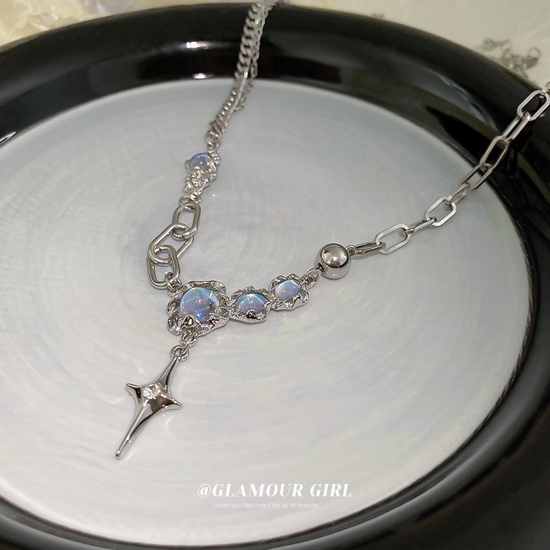 Vòng Cổ Choker Màu Bạc Đính Đá Quý Nhân Tạo Sang Trọng Dành Cho Nữ