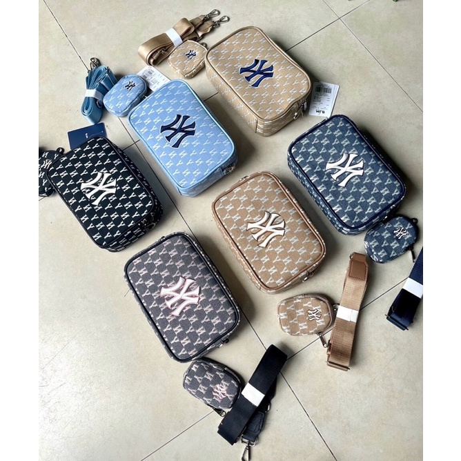 [Full Tag code hàng sẵn ] Túi đeo chéo NY 2 chi tiết dáng hộp cá tính, Túi đeo chéo unisex