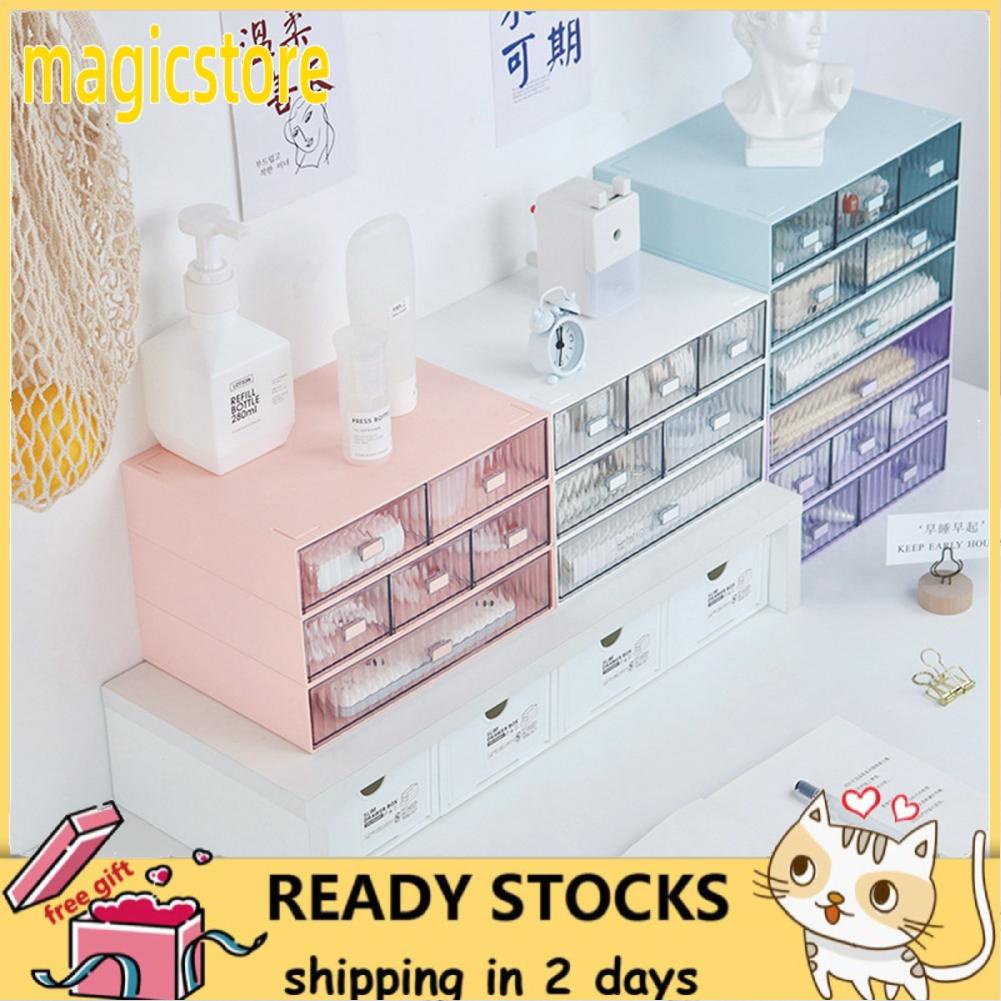 Magicstore Desktop Drawer Organizer Waterproof Dustproof Plastic DIY Combination Multi Layer Stackable Storage Case