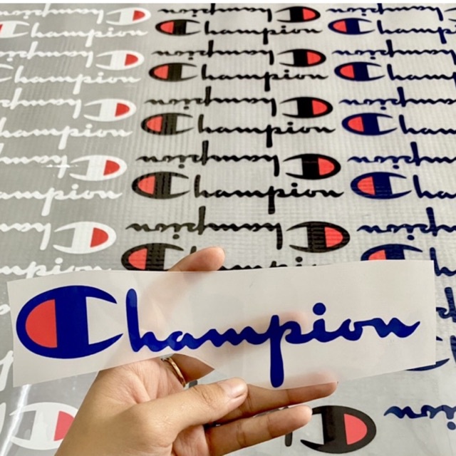Logo ủi áo chữ Champion 20cm