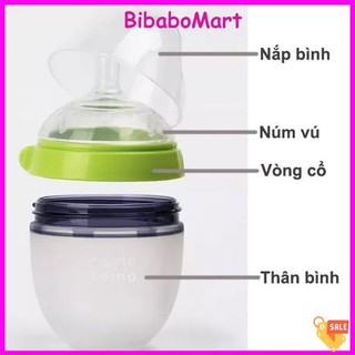 Nắp, thân, cổ, núm ti bình sữa comotomo mỹ 150/250ml
