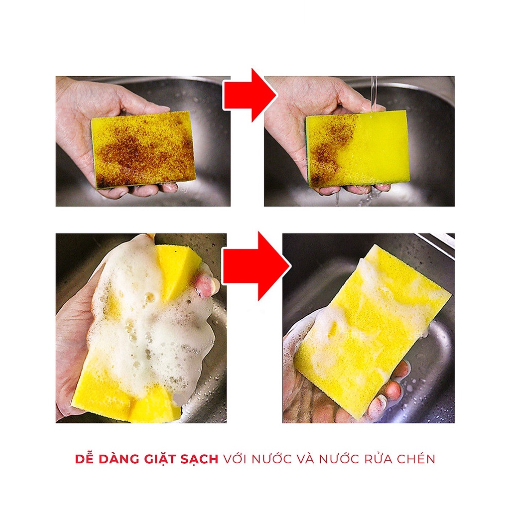 Miếng bọt biển rửa chén bát và cọ nồi 2 mặt hàng Thái Lan chất lượng cao