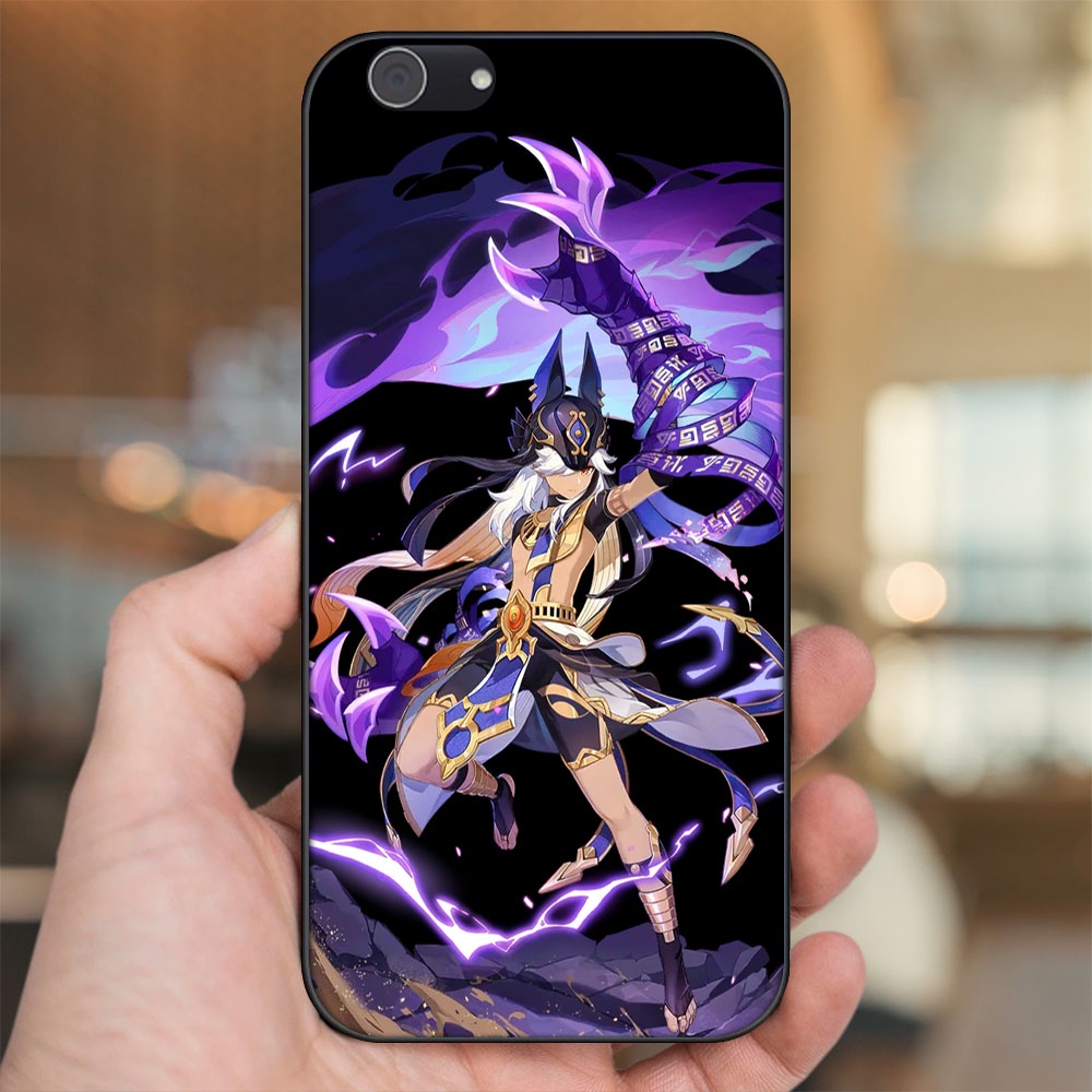 Ốp lưng Vivo Y53, Y69, Y71, Y81, Y83 viền đen in hình Cyno Genshin Impact