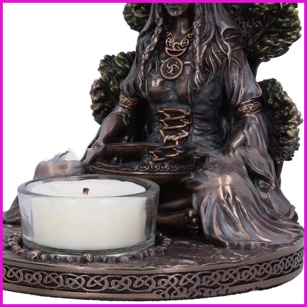 Giá Đỡ Nến Hình Tượng Nữ Thần Celtic Bằng Nhựa Resin Trang Trí Nhà Cửa