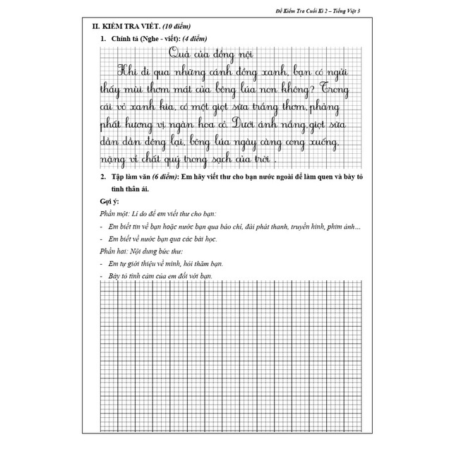 Đề Kiểm Tra Tiếng Việt Lớp 3 - học kì 2 - Kết nối tri thức với cuộc sống (1 quyển)