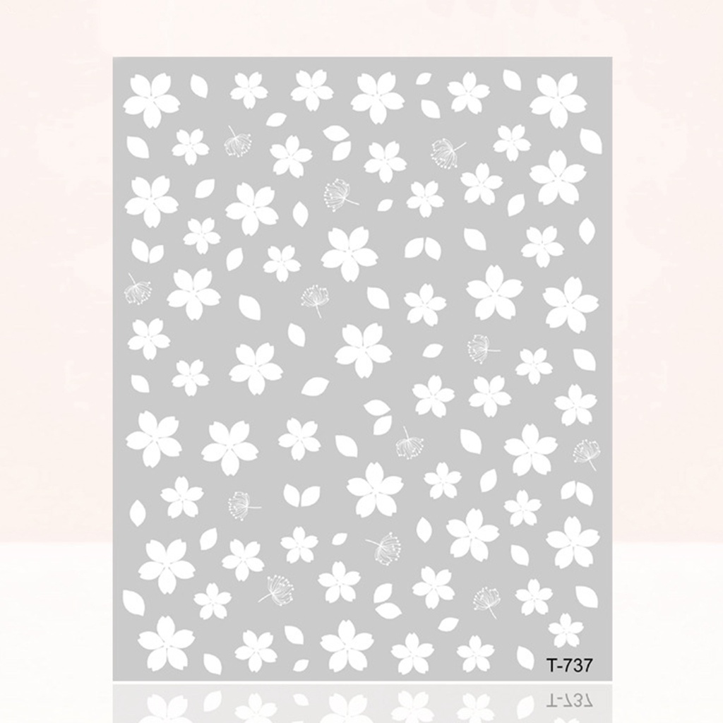 1 Tấm Sticker Dán Móng Tay Tự Dính Họa Tiết Hoa Tinh Tế DIY