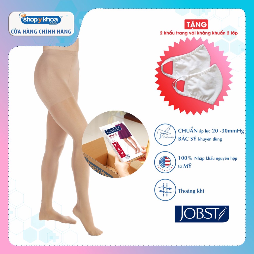 Vớ y khoa quần JOBST Relief - Cơ bản, màu da, kín ngón, 20-30mmHg, giãn tĩnh mạch chân (tất y khoa)