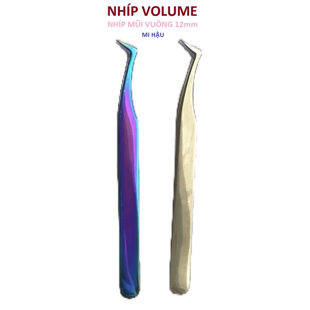 Nhíp Nối Mi, Nhíp Tạo Fan Gắp Volume Mũi Vuông Phủ Nhám Nano,Cây Nhíp Gắp Nối Mi Loại Cao Cấp_Dụng Cụ Mi Nối