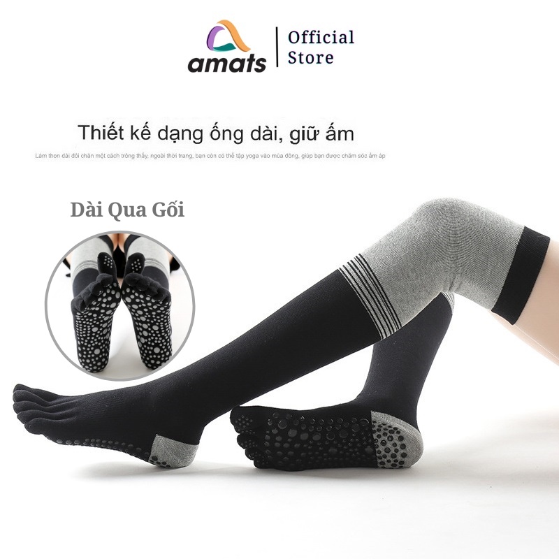Tất Yoga Cổ Dài Qua Gối,Vớ Tập Yoga Dài Qua Gối Năm Ngón Chống Trơn Trượt Dùng Cho Tập Yoga/Gym/Pilates