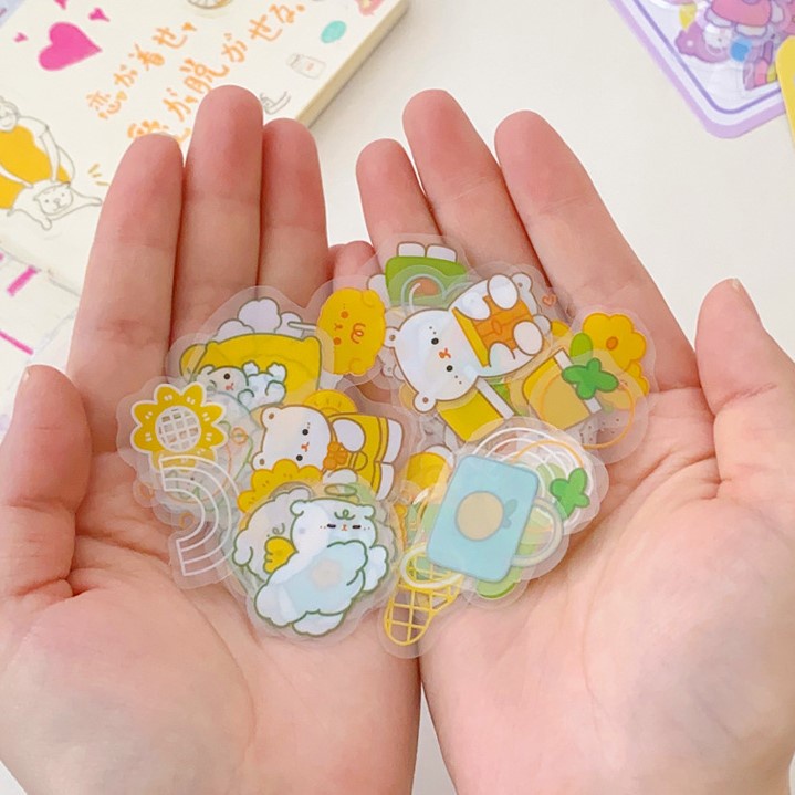 [Hàng Sẵn] Set 30 Nhãn Sticker Nhiều Chủ Đề Dễ Thương Trang Trí, Chất Liệu PVC Chống Thấm