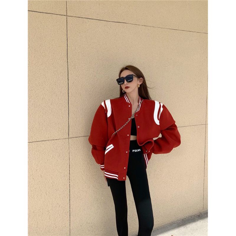Áo bomber nam nữ 2 sọc phối vai form rộng NAVISA M307