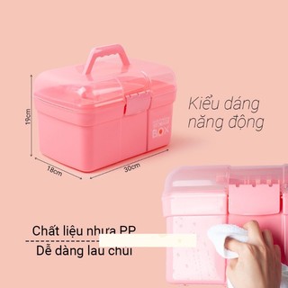 Cốp nhựa đựng đồ nail màu hồng tiện lợi – cốp đựng đồ nail giá rẻ.